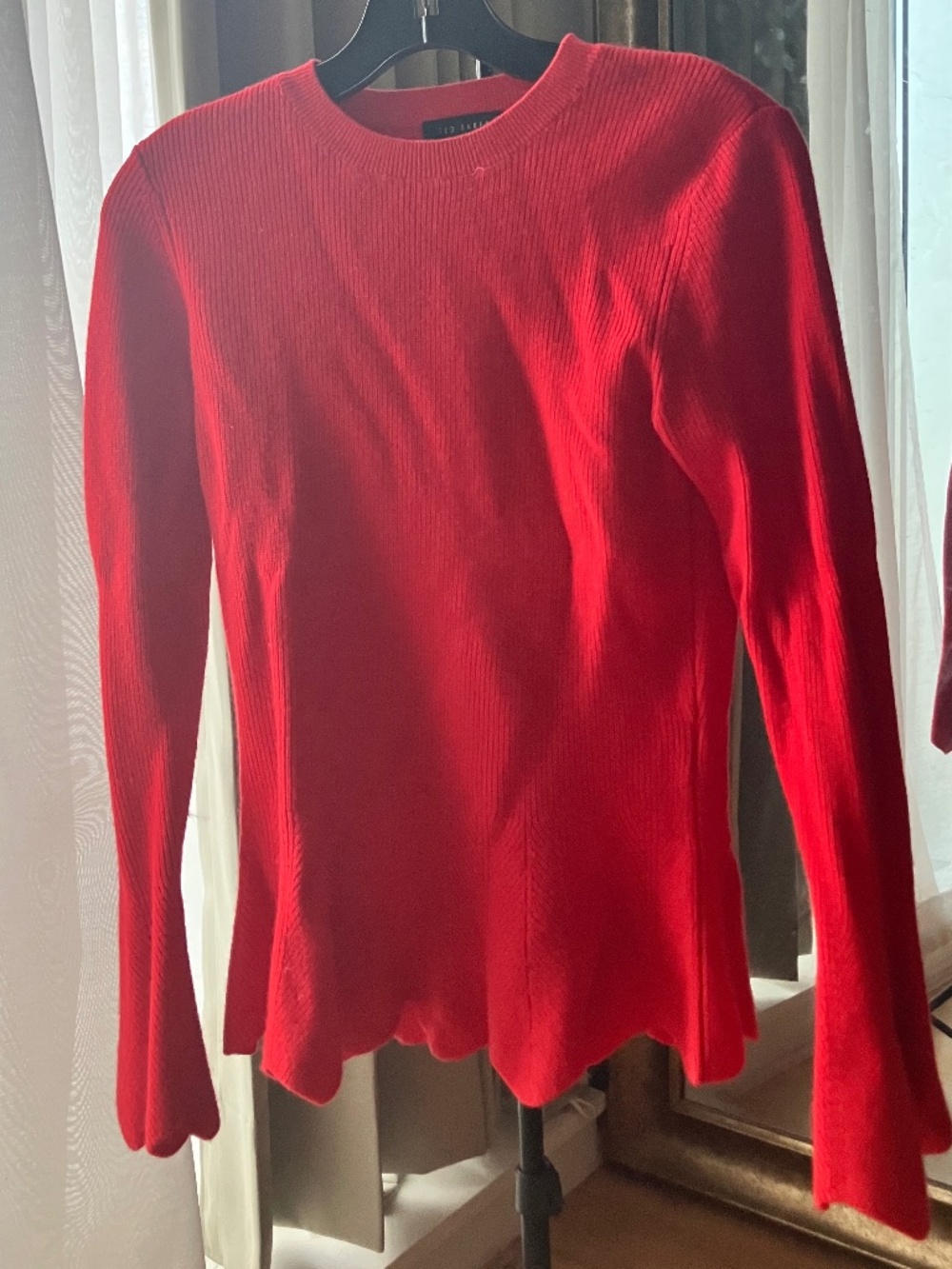Ted Baker London Knitted Peplum Top Red Size 1